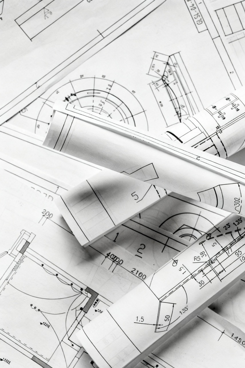 Blueprints-B&W Large engineering-projects